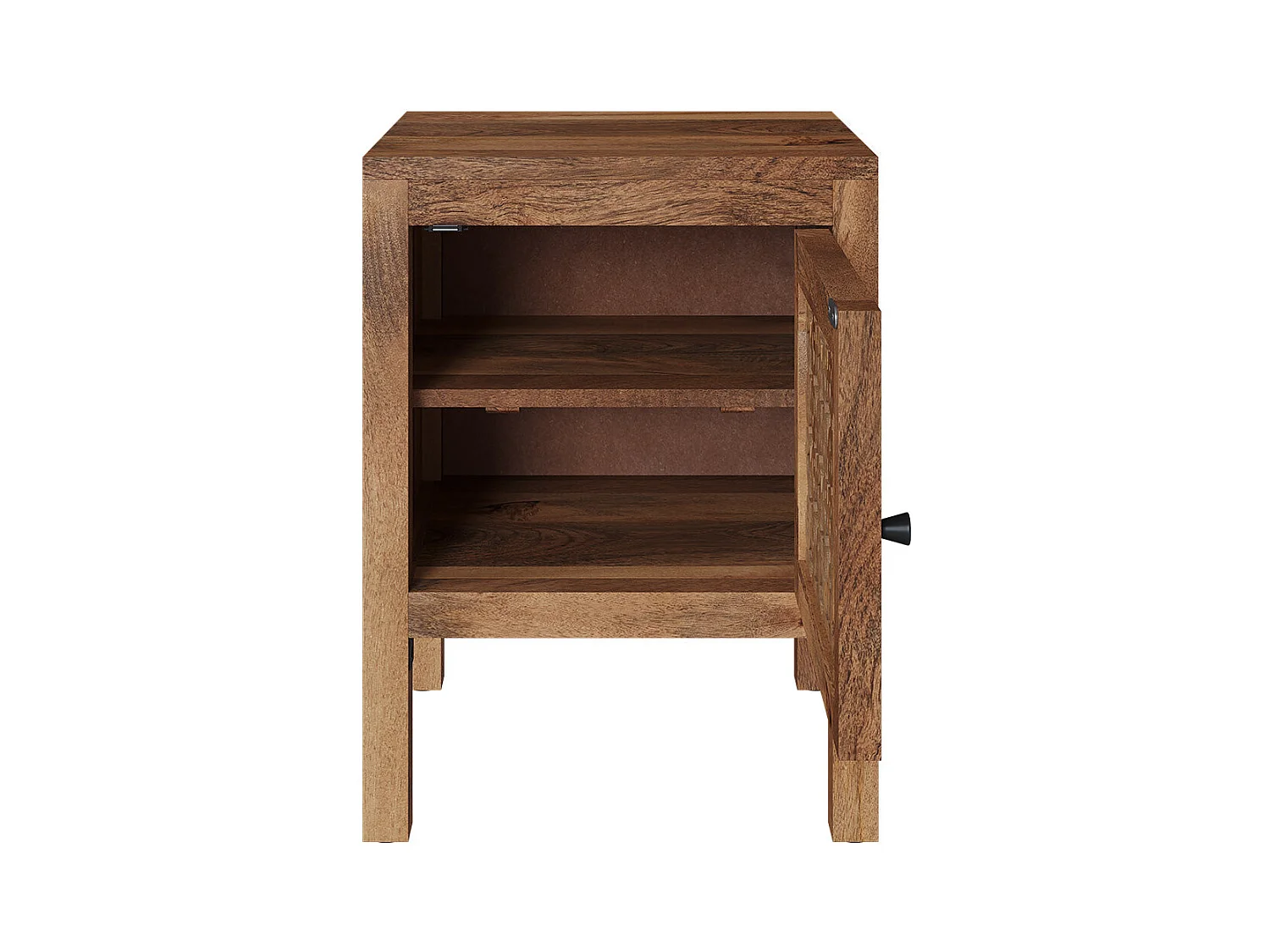 Table de chevet ajourée en bois de manguier - Jaya