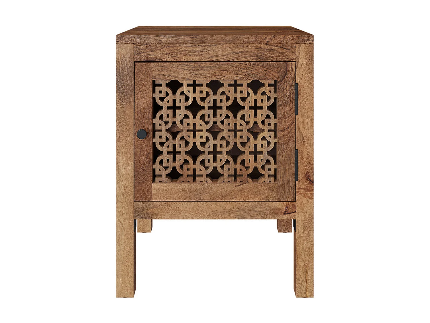 Table de chevet ajourée en bois de manguier - Jaya