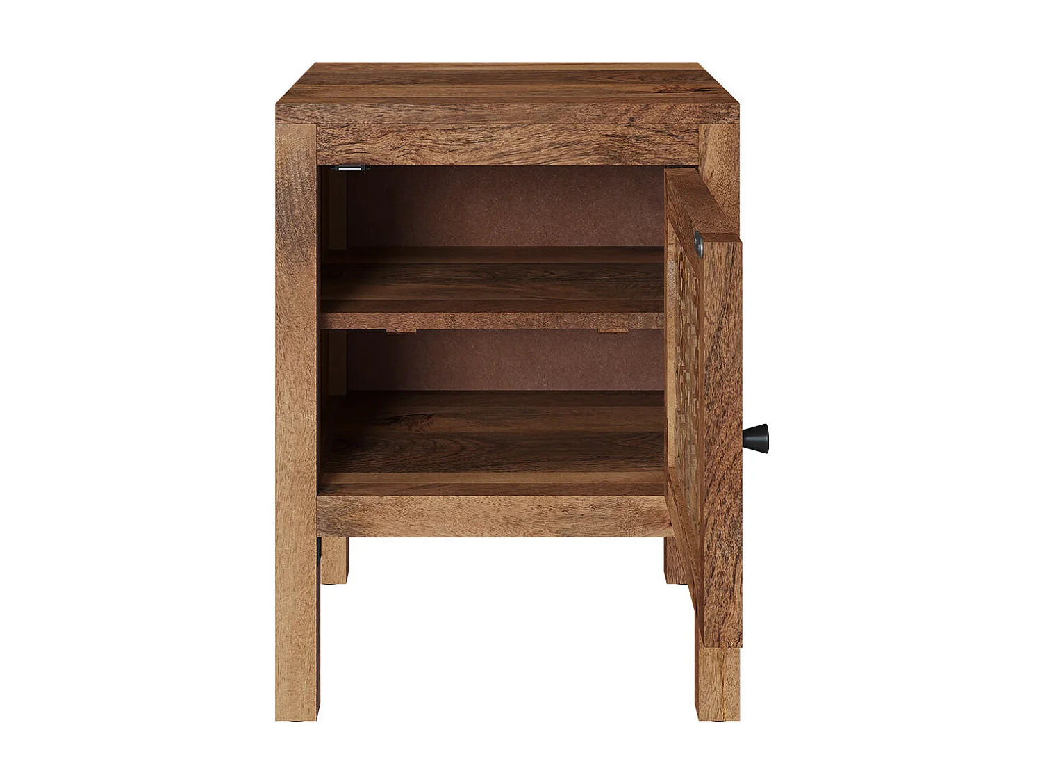Table de chevet ajourée en bois de manguier - Jaya