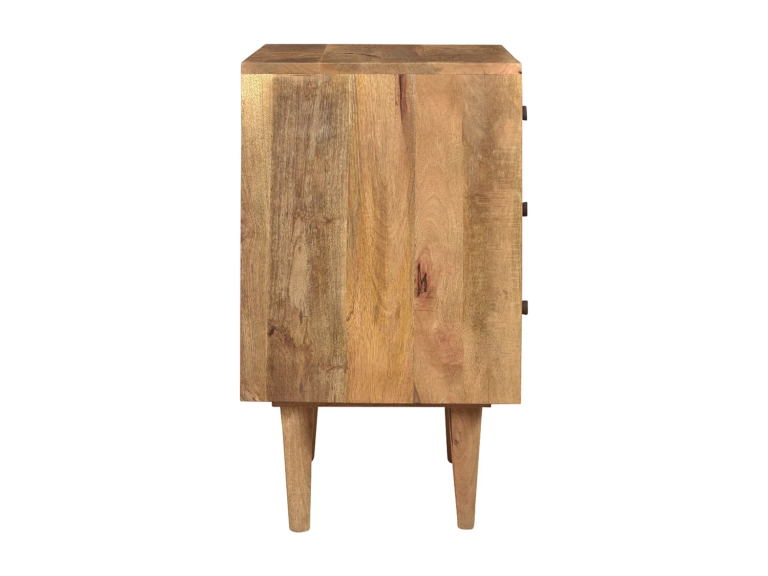 Table de chevet en bois, 3 tiroirs à motifs - Tali