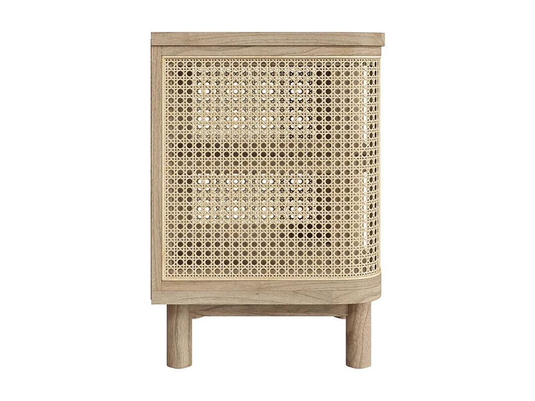 Table de chevet en bois massif et cannage - Antik