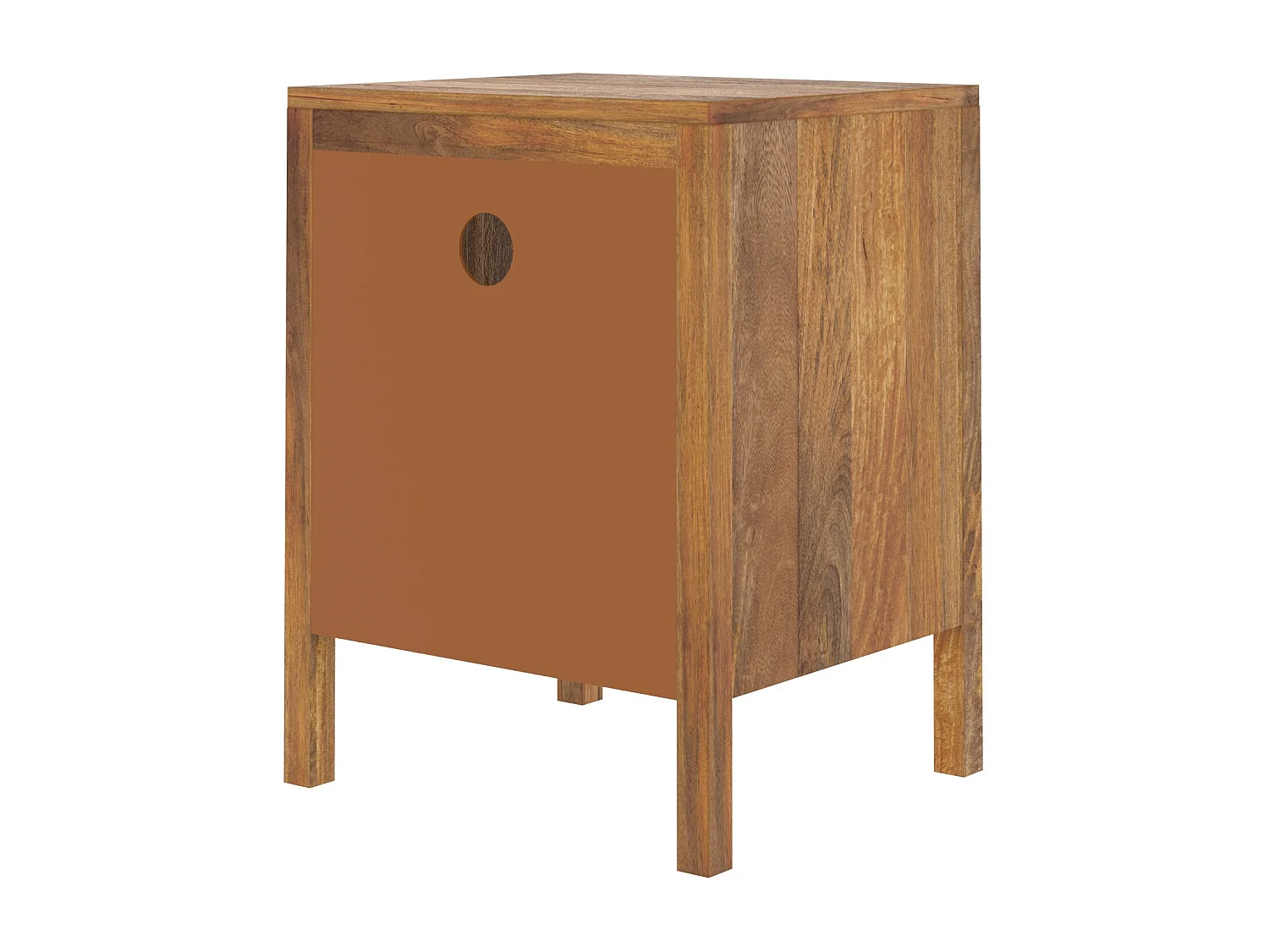 Comodino 1 cassetto e 1 nicchia  in legno e canna - Tiki