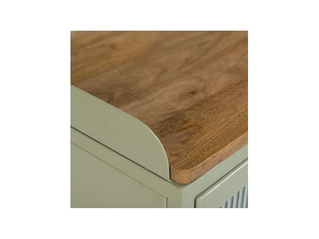 Table de chevet en verre, métal et bois 1 porte - Marnie