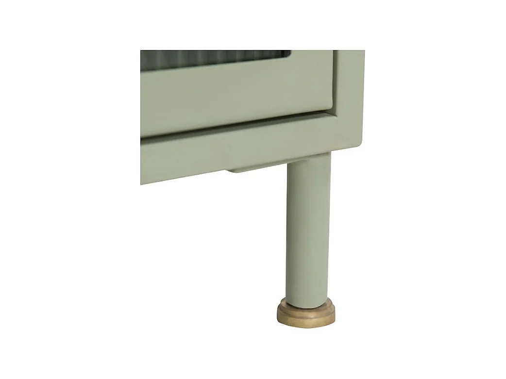 Table de chevet en verre, métal et bois 1 porte - Marnie