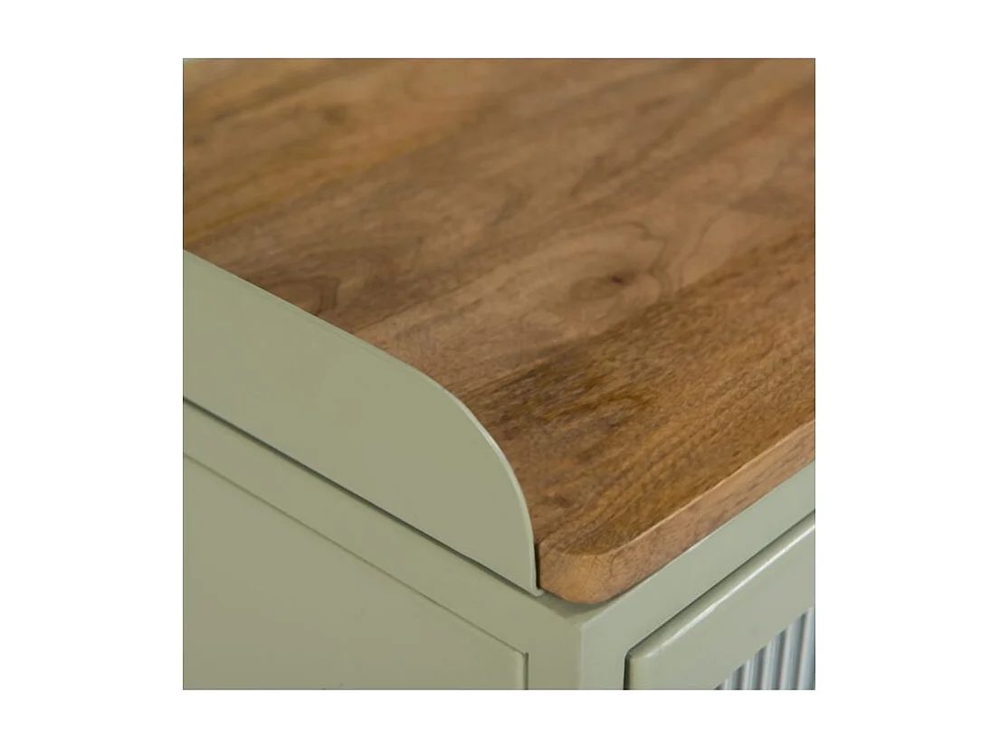 Table de chevet en verre, métal et bois 1 porte - Marnie