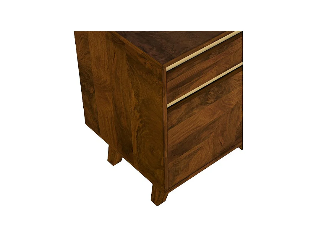 Comodino in legno con dettagli dorati, 1 cassetto e 1 anta - Tripoli