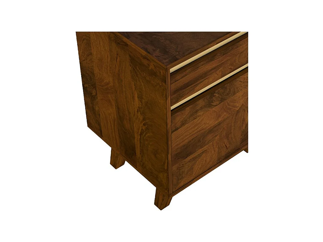 Comodino in legno con dettagli dorati, 1 cassetto e 1 anta - Tripoli