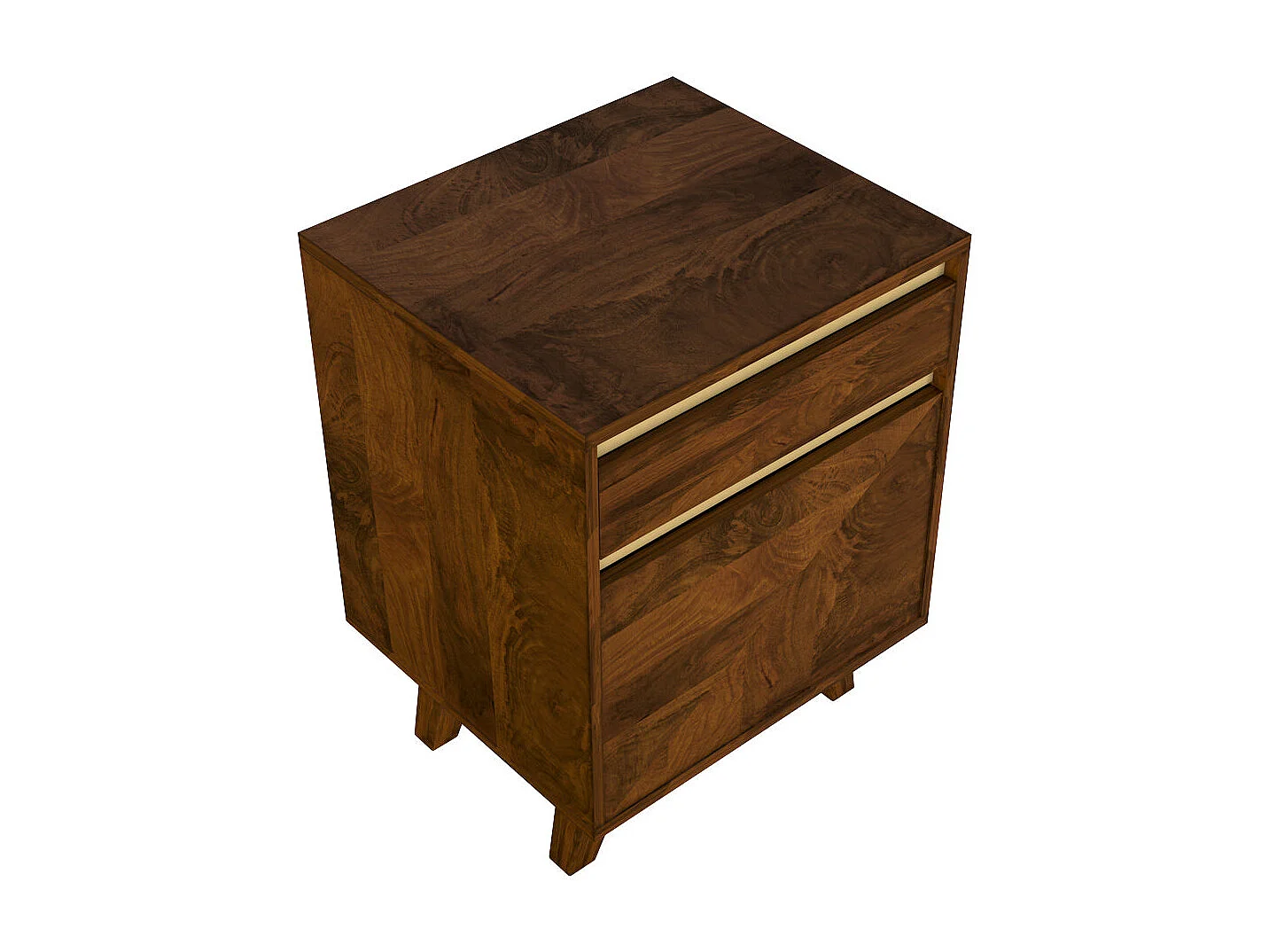 Table de chevet en bois détails dorés, 1 tiroir et 1 porte - Tripoli