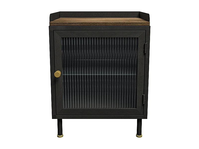 Table de chevet en métal gris métallisé - Gauthier