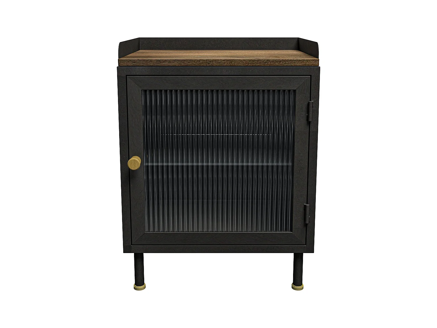 Table de chevet en métal gris métallisé - Gauthier