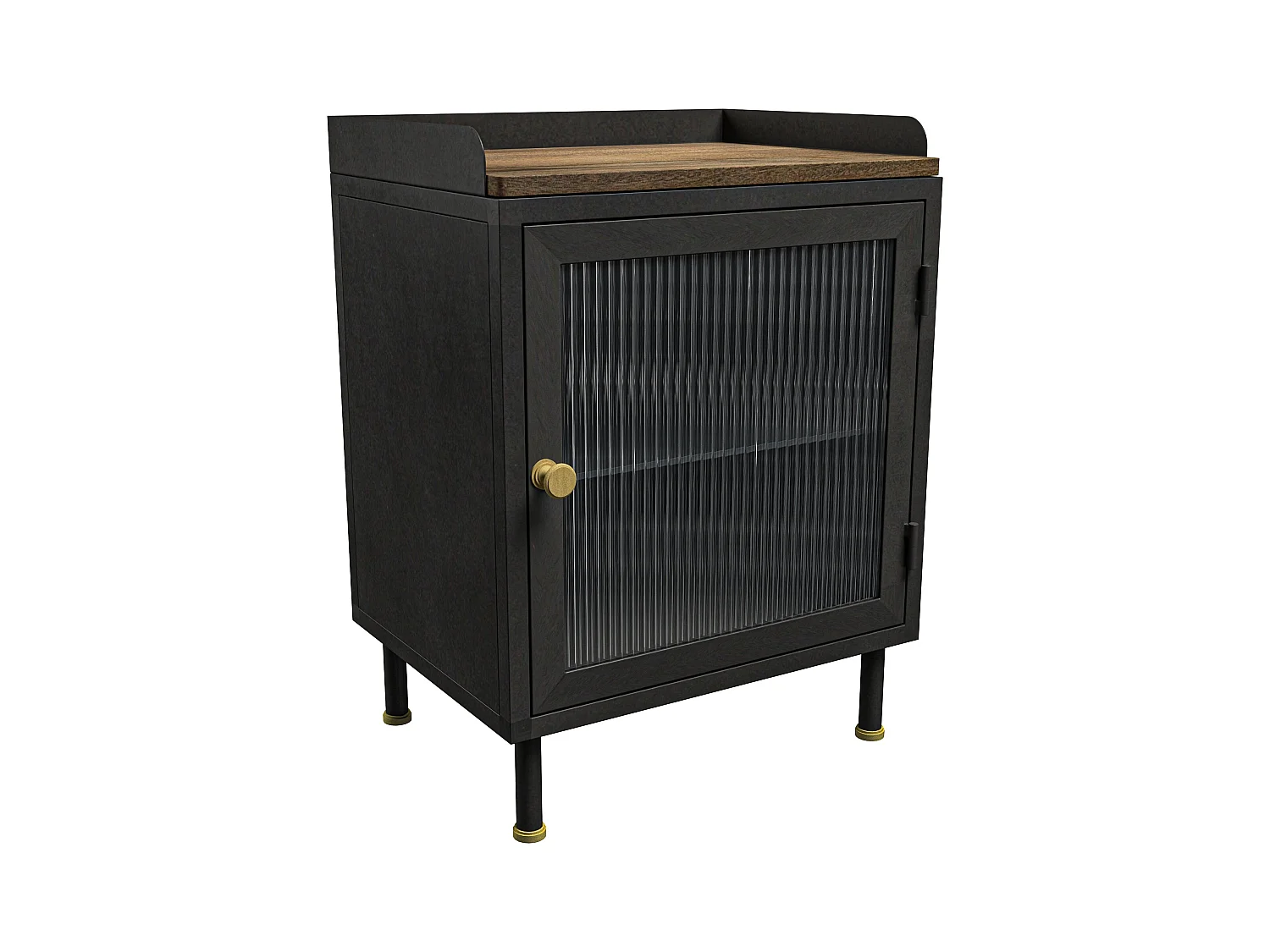 Table de chevet en métal gris métallisé - Gauthier