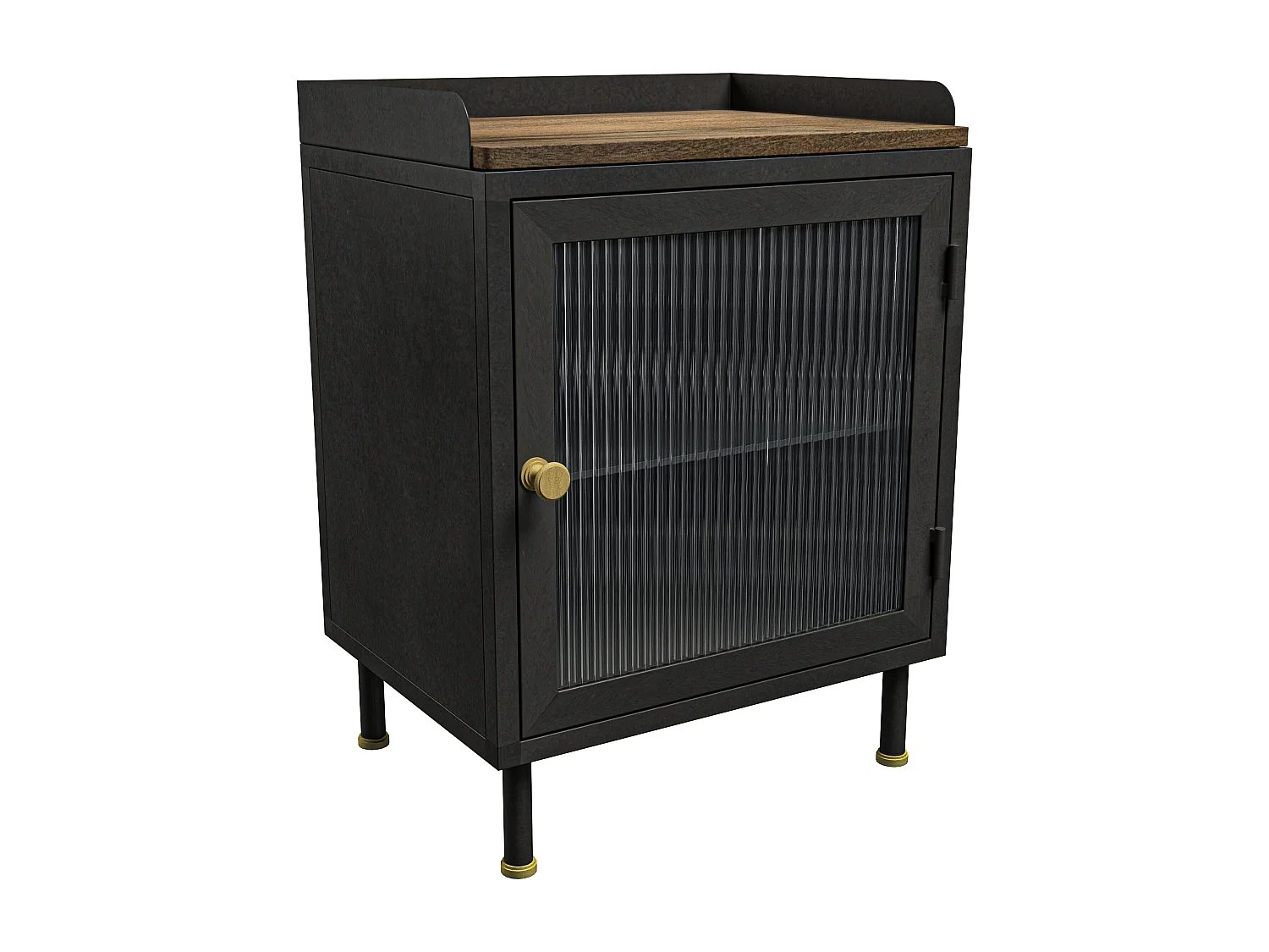 Mesita de noche de metal negro - Gauthier