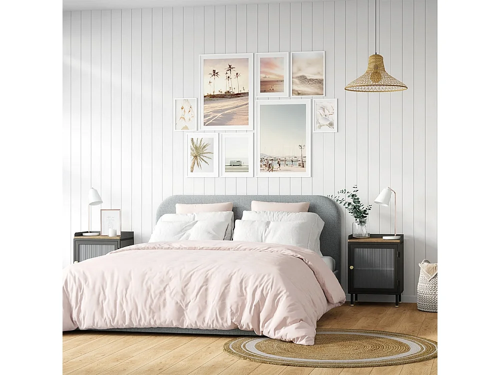 Mesita de noche de metal negro - Gauthier