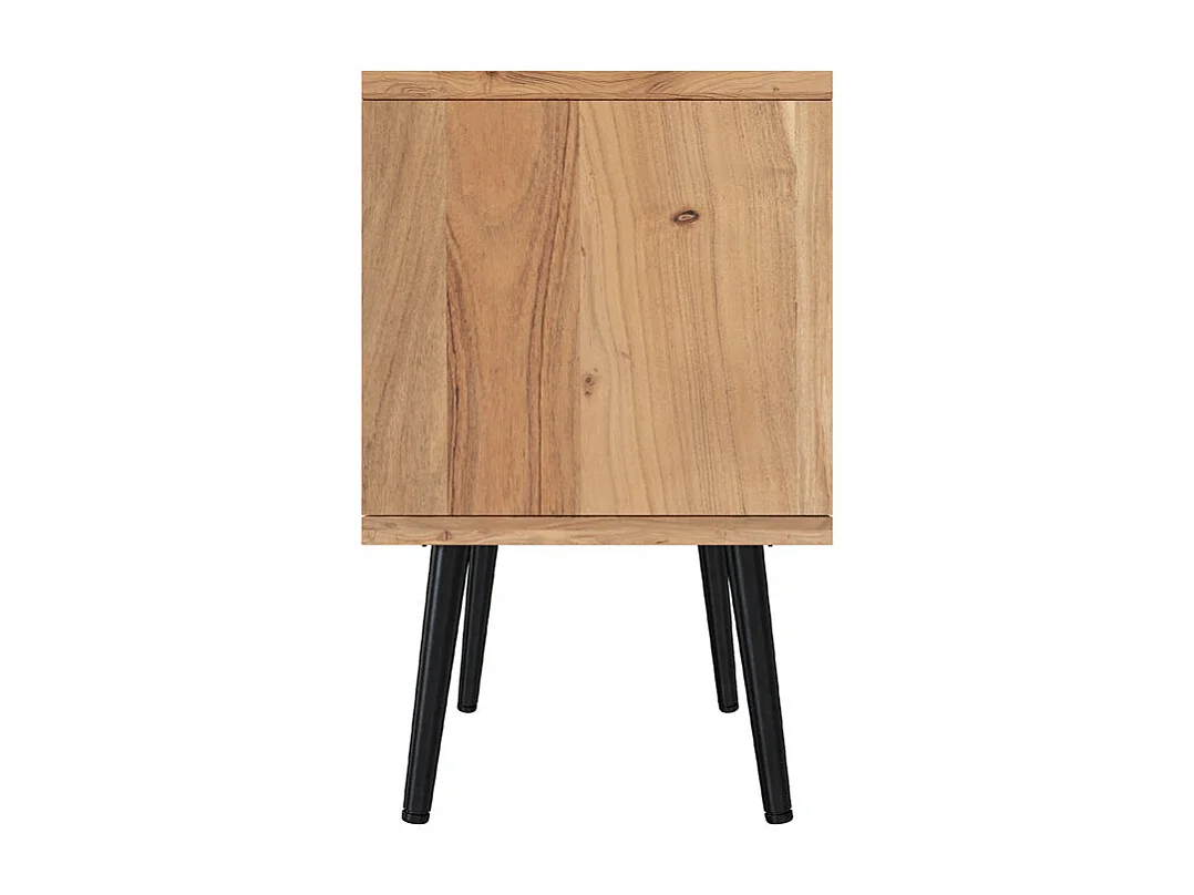 Table de chevet en bois d'acacia et métal, 1 tiroir et 1 niche - Alabama