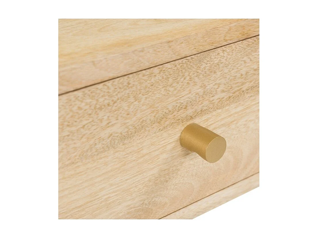Table de chevet 1 tiroir en bois de manguier et marbre - Doori