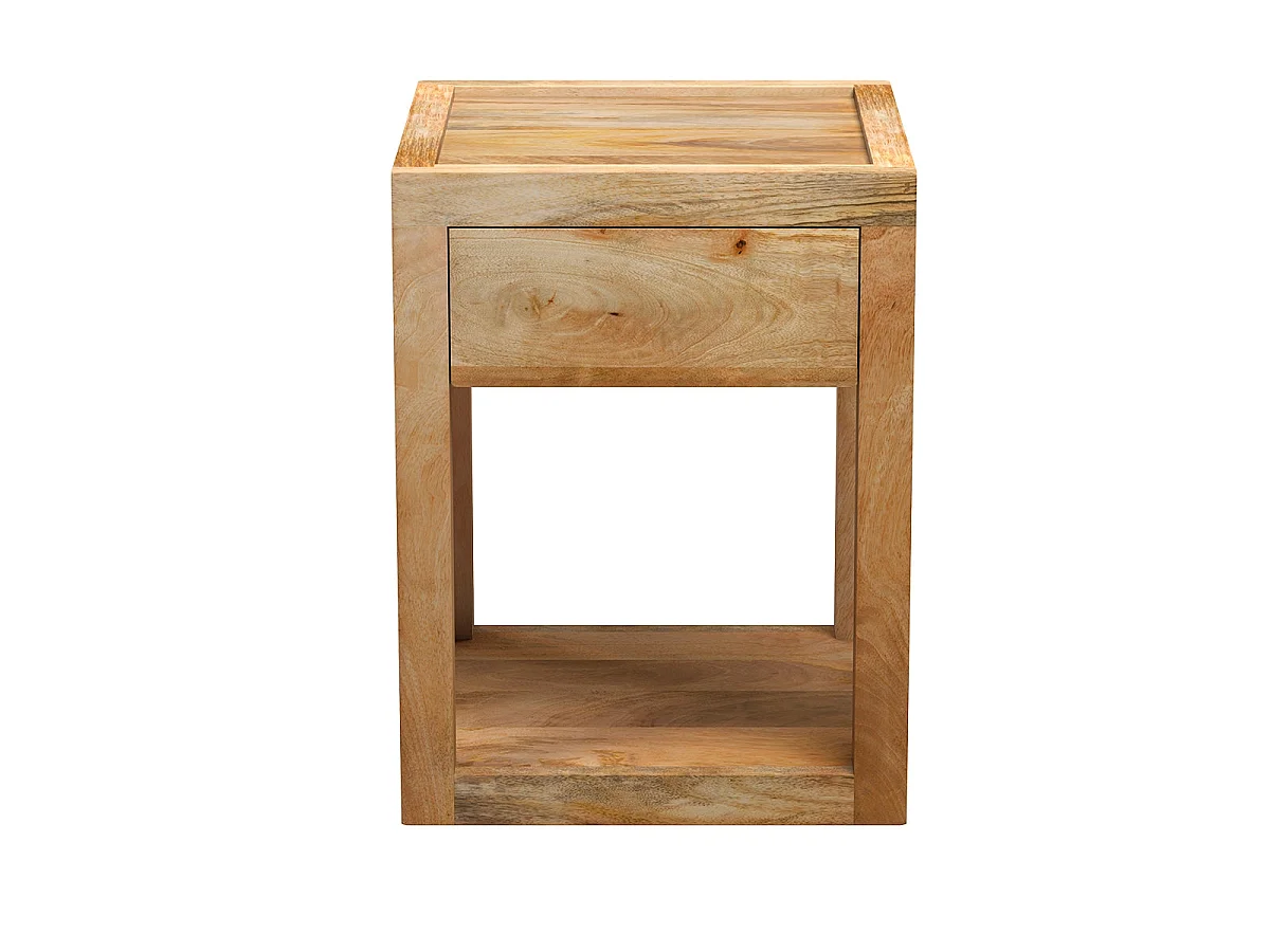 Table de chevet 1 tiroir en bois de manguier - Jakarta