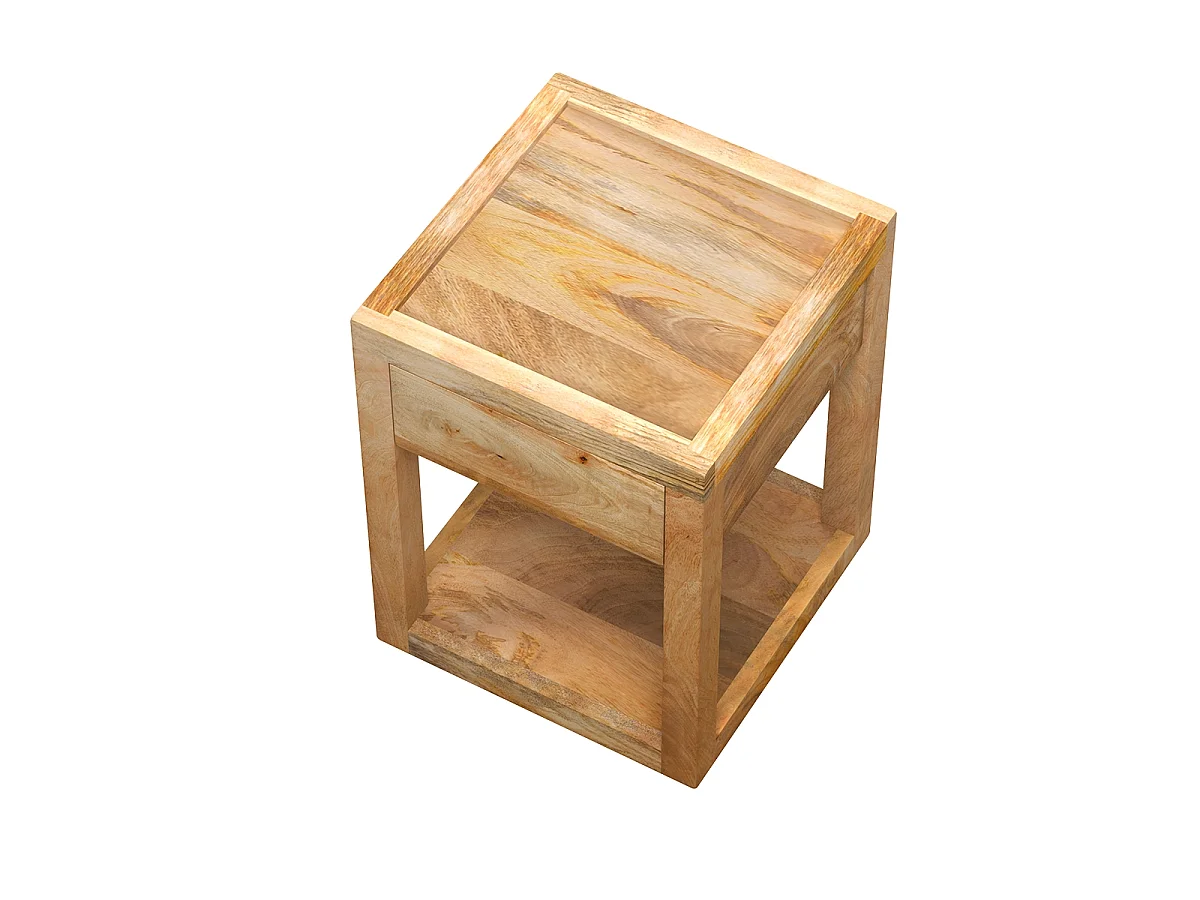 Table de chevet 1 tiroir en bois de manguier - Jakarta
