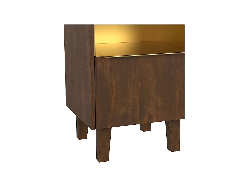 Comodino con 1 cassetto e 1 anta in legno e metallo - Taiko