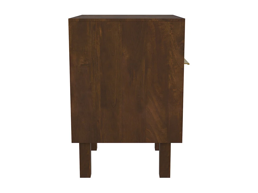 Comodino con 1 cassetto e 1 anta in legno e metallo - Taiko