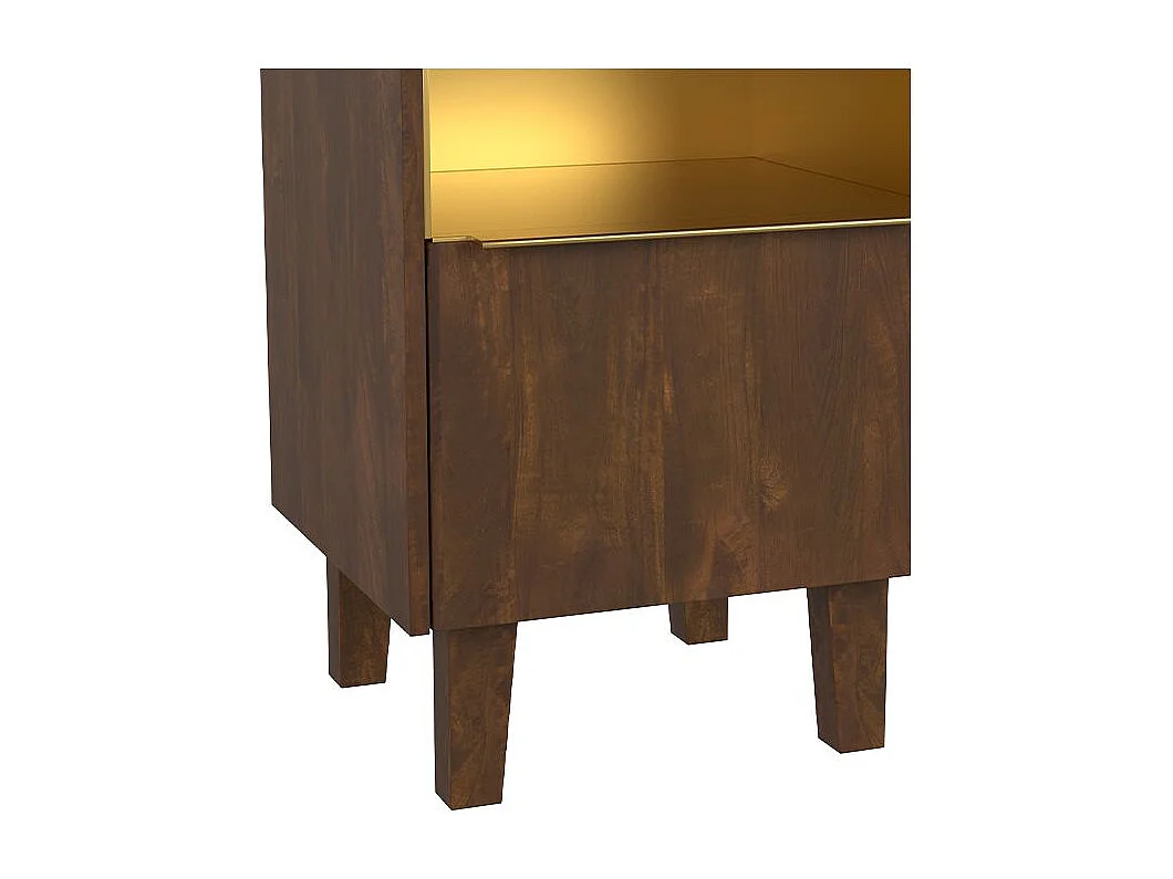 Comodino con 1 cassetto e 1 anta in legno e metallo - Taiko