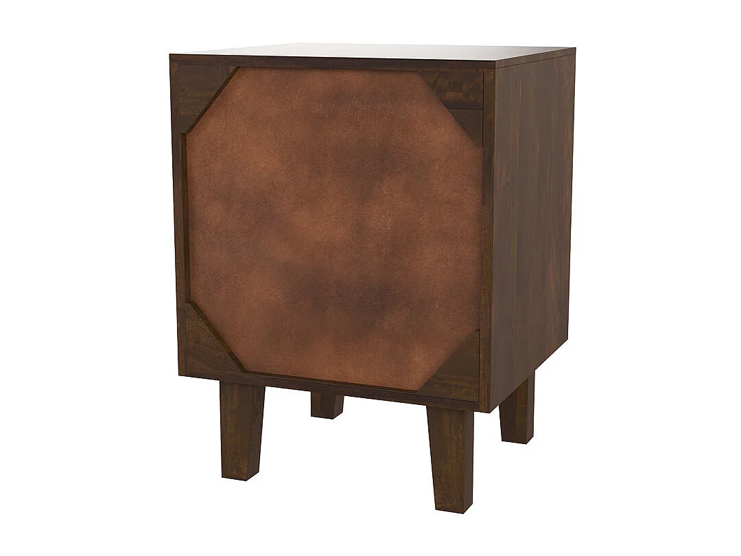 Comodino con 1 cassetto e 1 anta in legno e metallo - Taiko