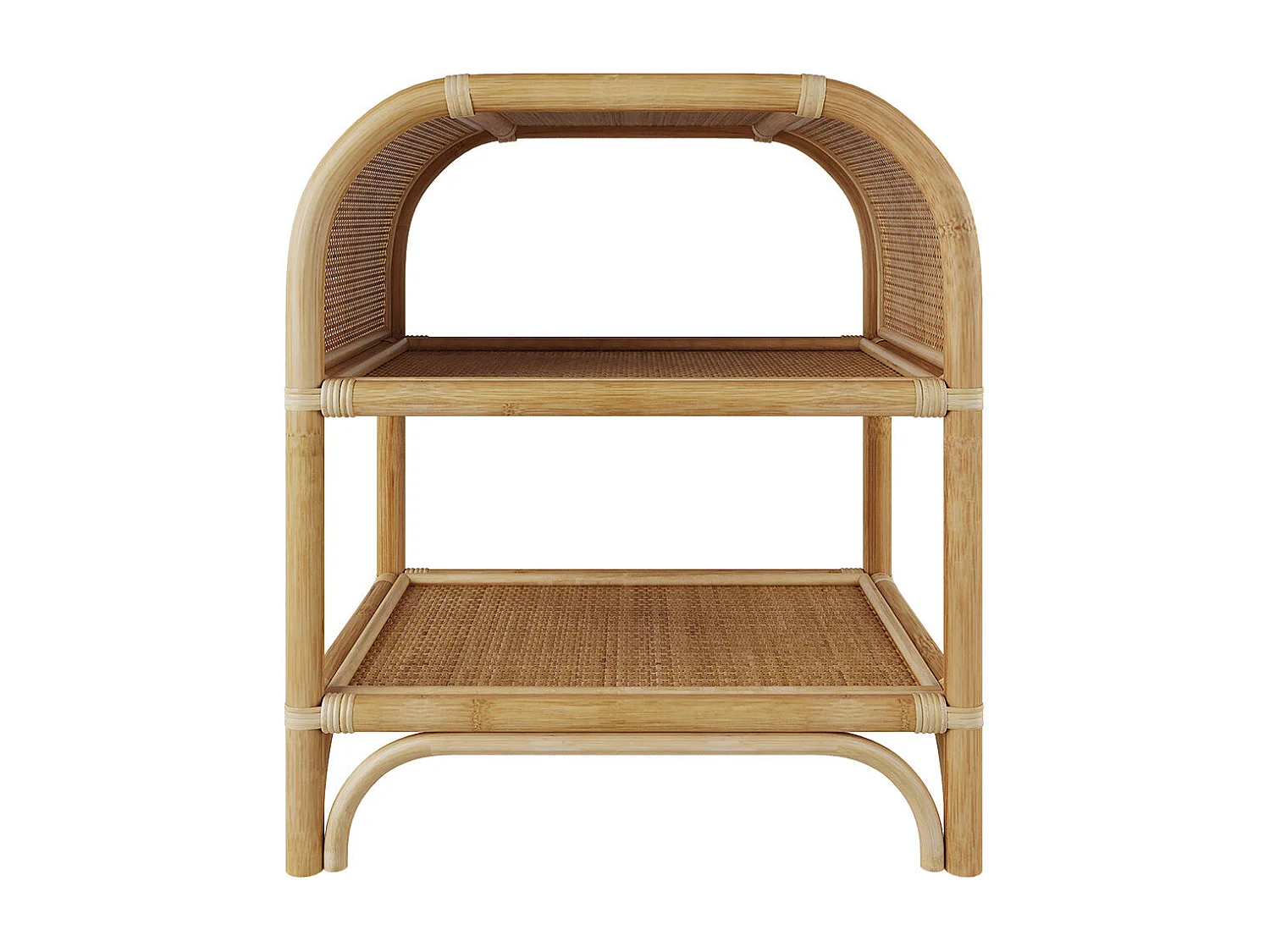 Comodino con ripiani in rattan - Gaspy