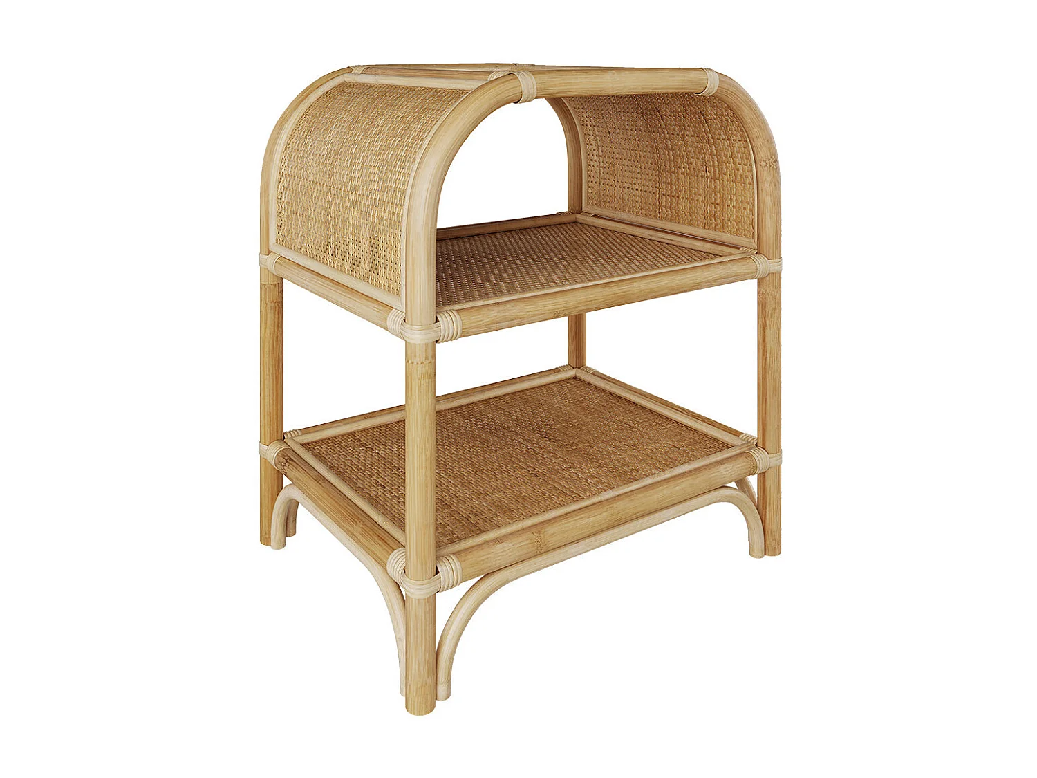 Comodino con ripiani in rattan - Gaspy