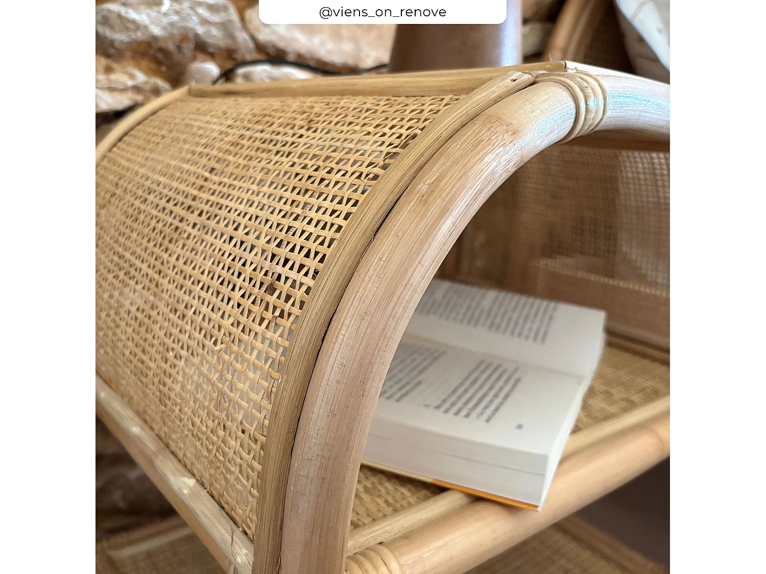 Comodino con ripiani in rattan - Gaspy