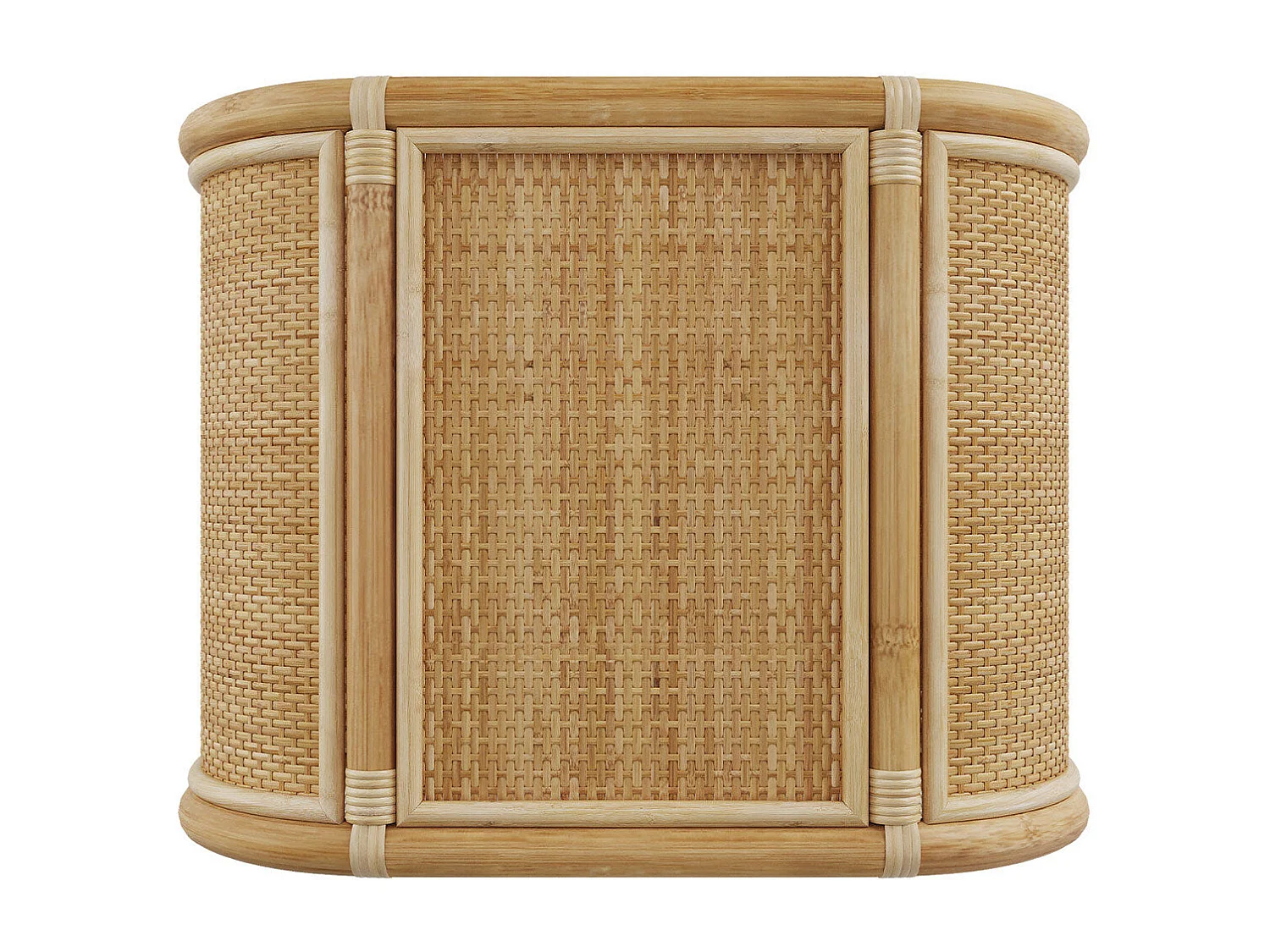 Table de chevet avec étagères en rotin - Gaspy