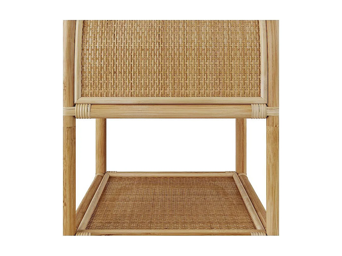 Table de chevet avec étagères en rotin - Gaspy