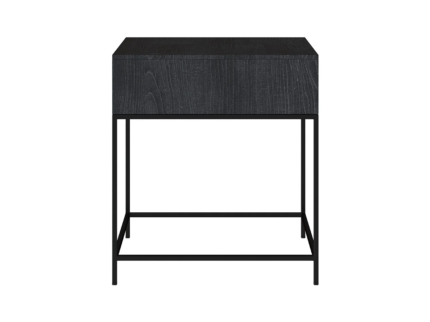 Comodino a 1 cassetto in legno d'acacia e metallo nero - Jakson