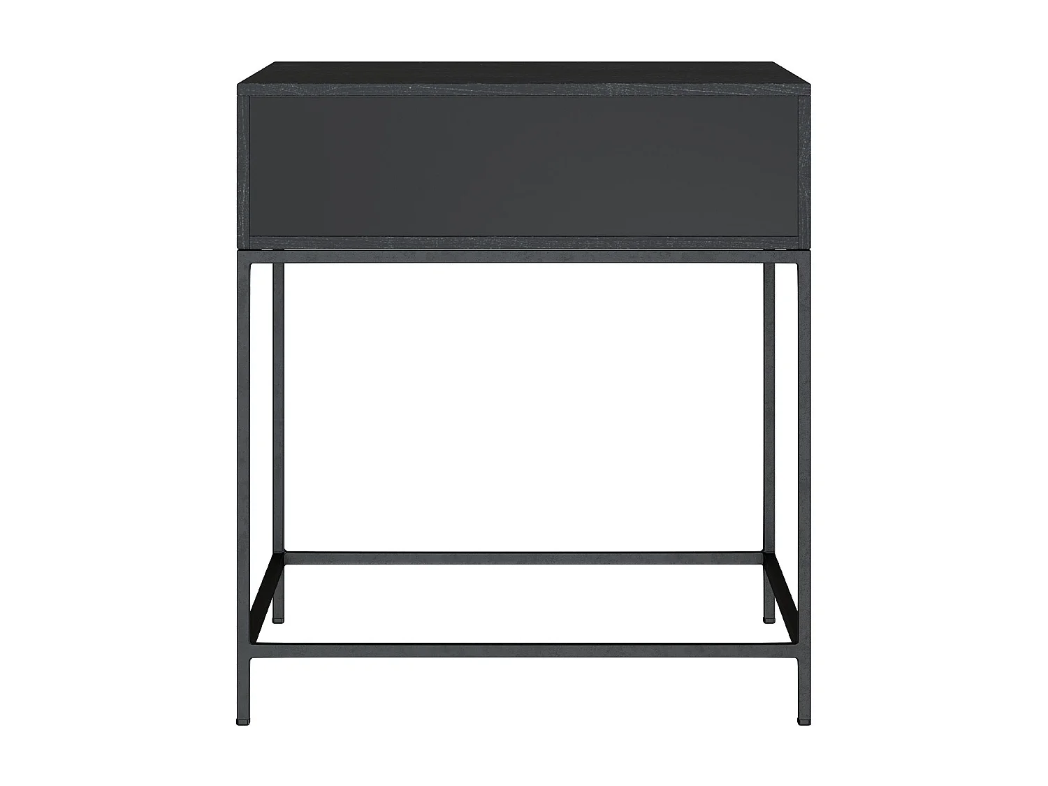 Table de chevet 1 tiroir en bois d'acacia et métal noir - Jakson