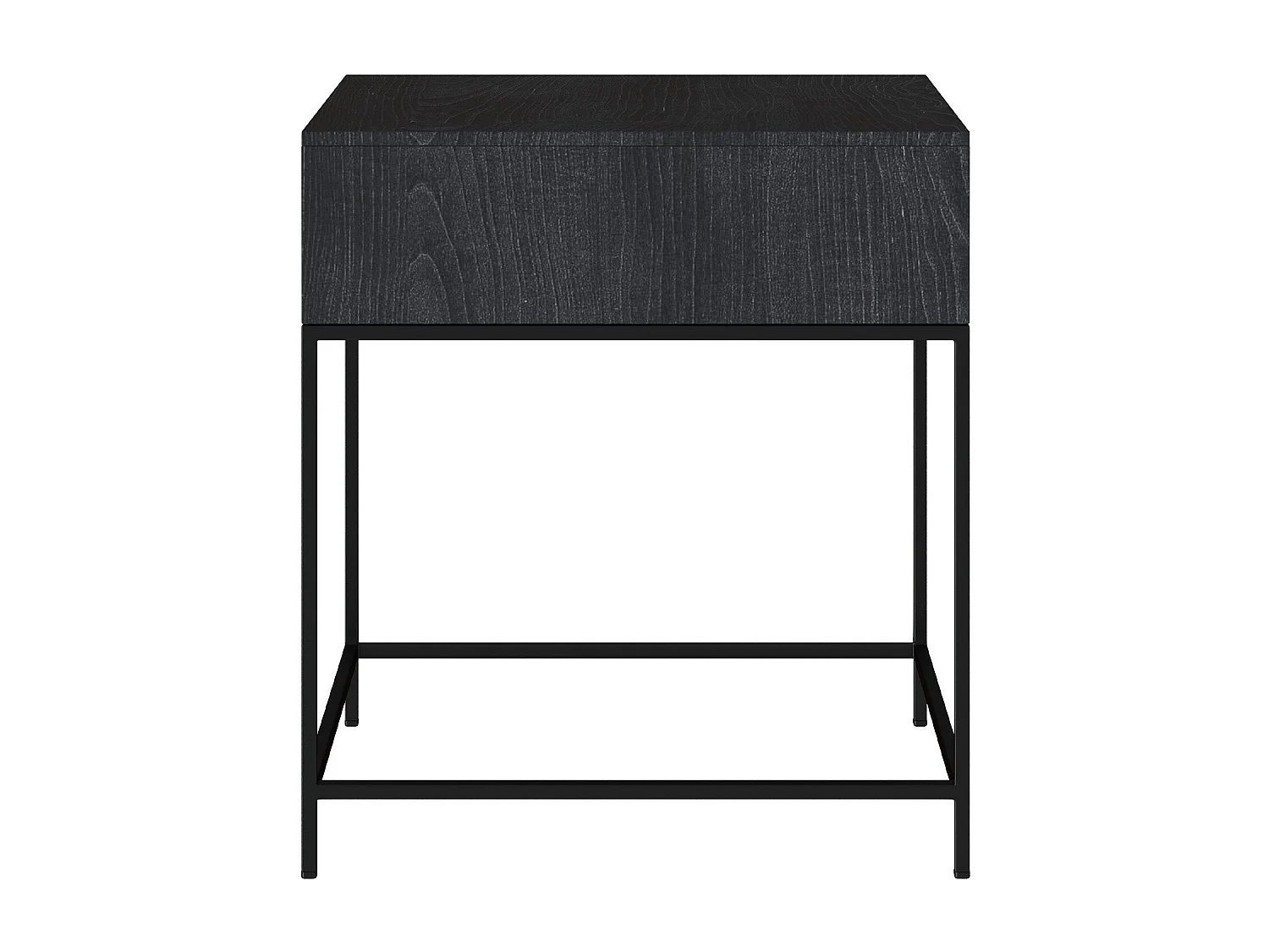 Table de chevet 1 tiroir en bois d'acacia et métal noir - Jakson