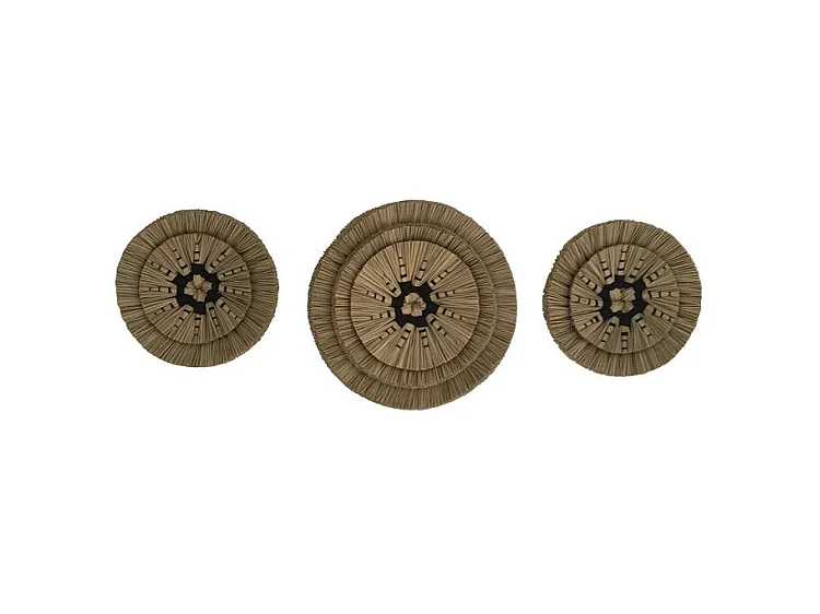 Decorazione da parete in materiale naturale (set di 3) - Shama