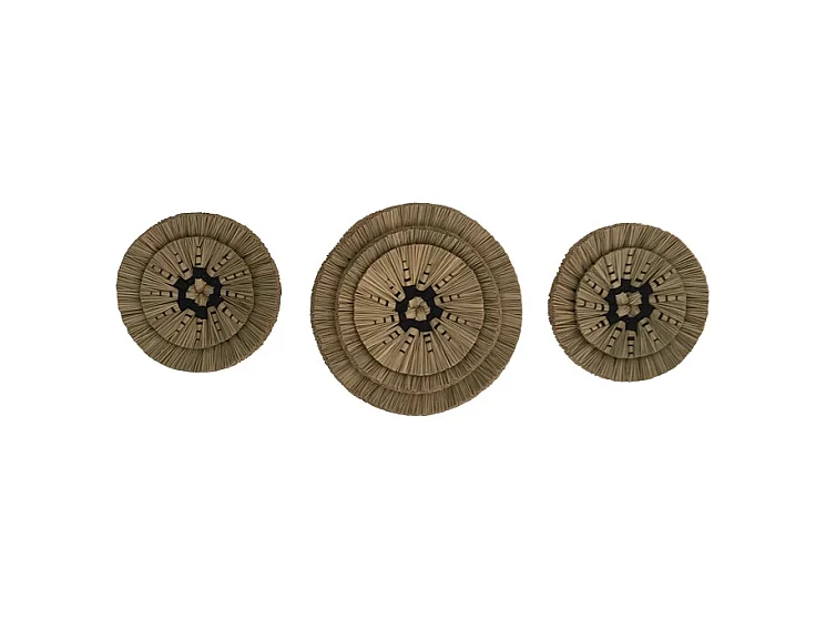 Décoration murale en matière naturelle (lot de 3) - Shama
