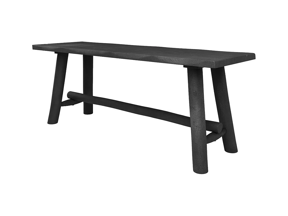 Banc noir en bois de manguier 110 cm - Toxis