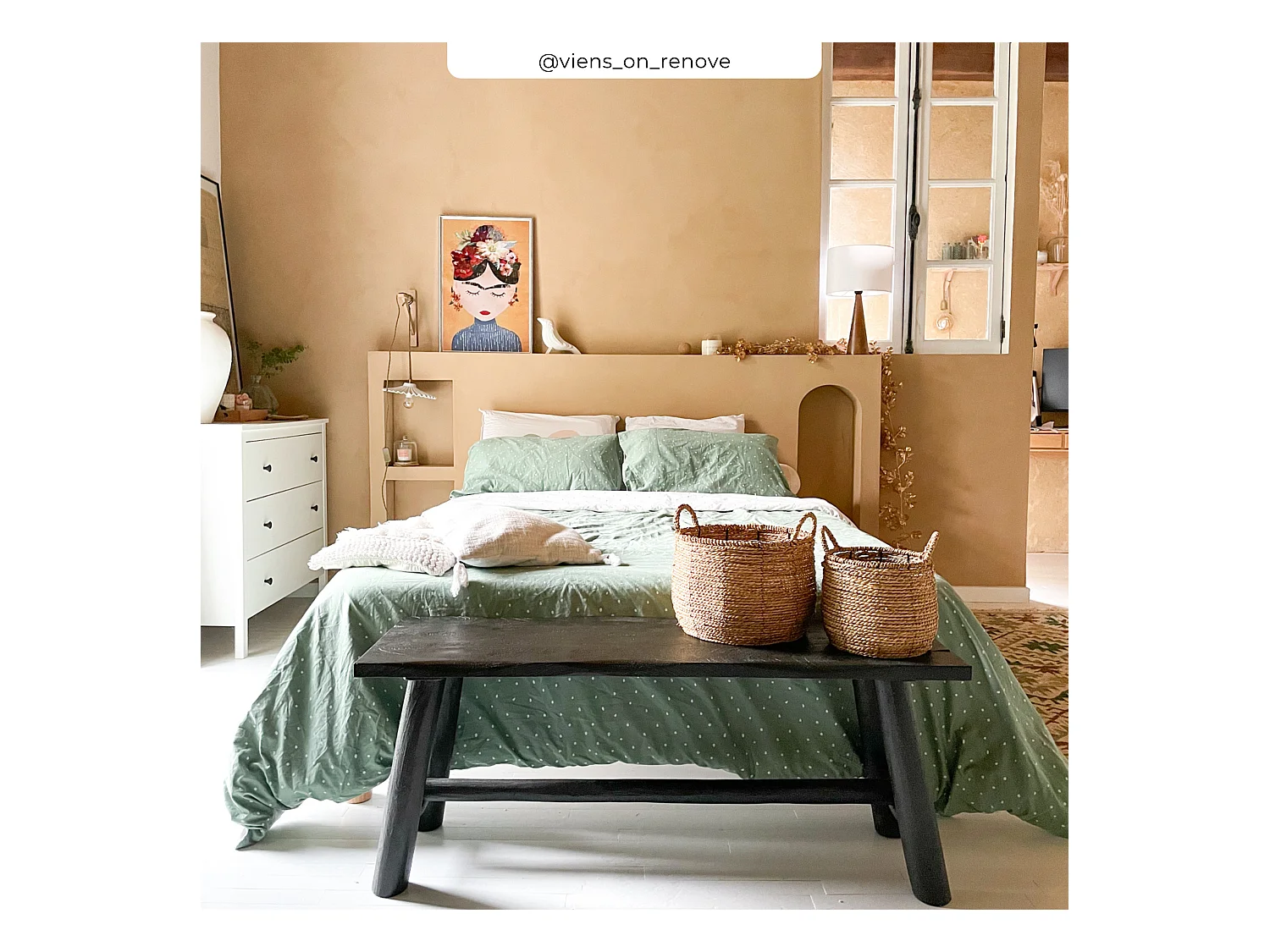 Banc noir en bois de manguier 110 cm - Toxis