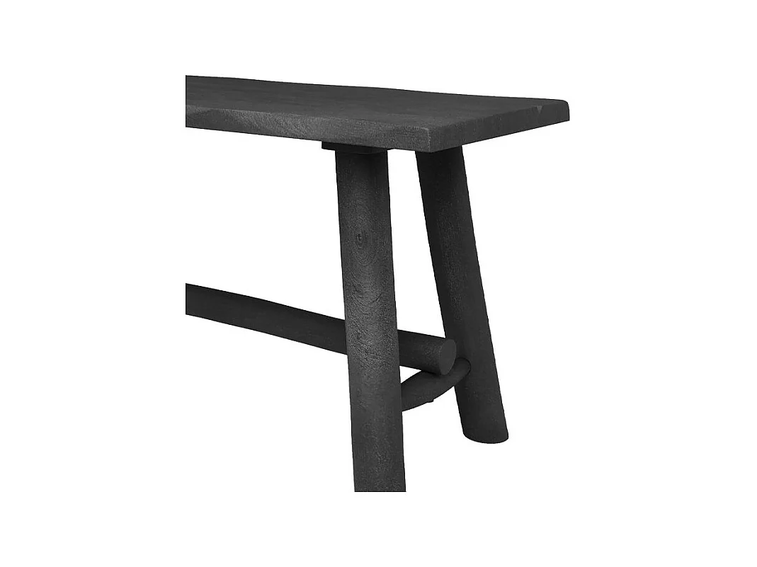 Banc noir en bois de manguier 110 cm - Toxis