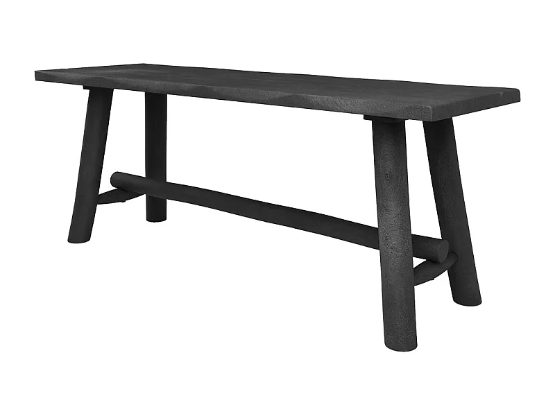 Panca nera in legno di mango 110 cm - Toxis