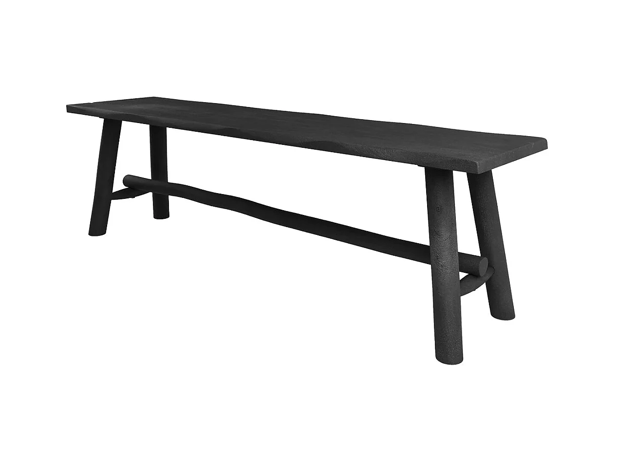 Banc noir en bois de manguier 145 cm - Toxis