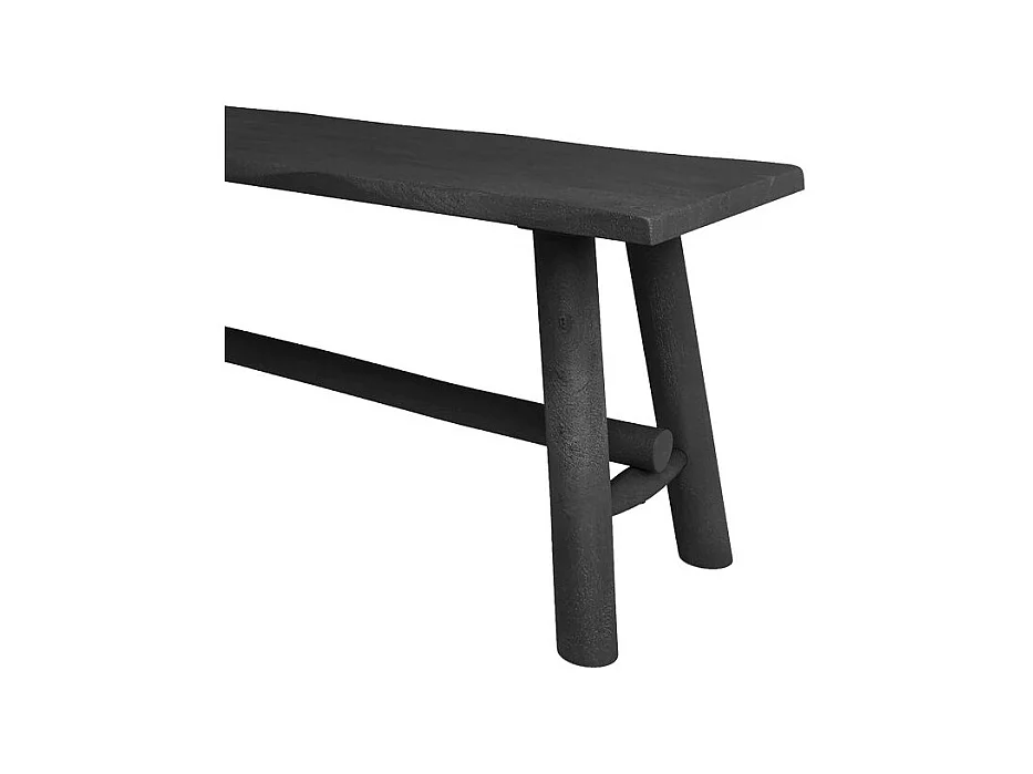 Banc noir en bois de manguier 145 cm - Toxis