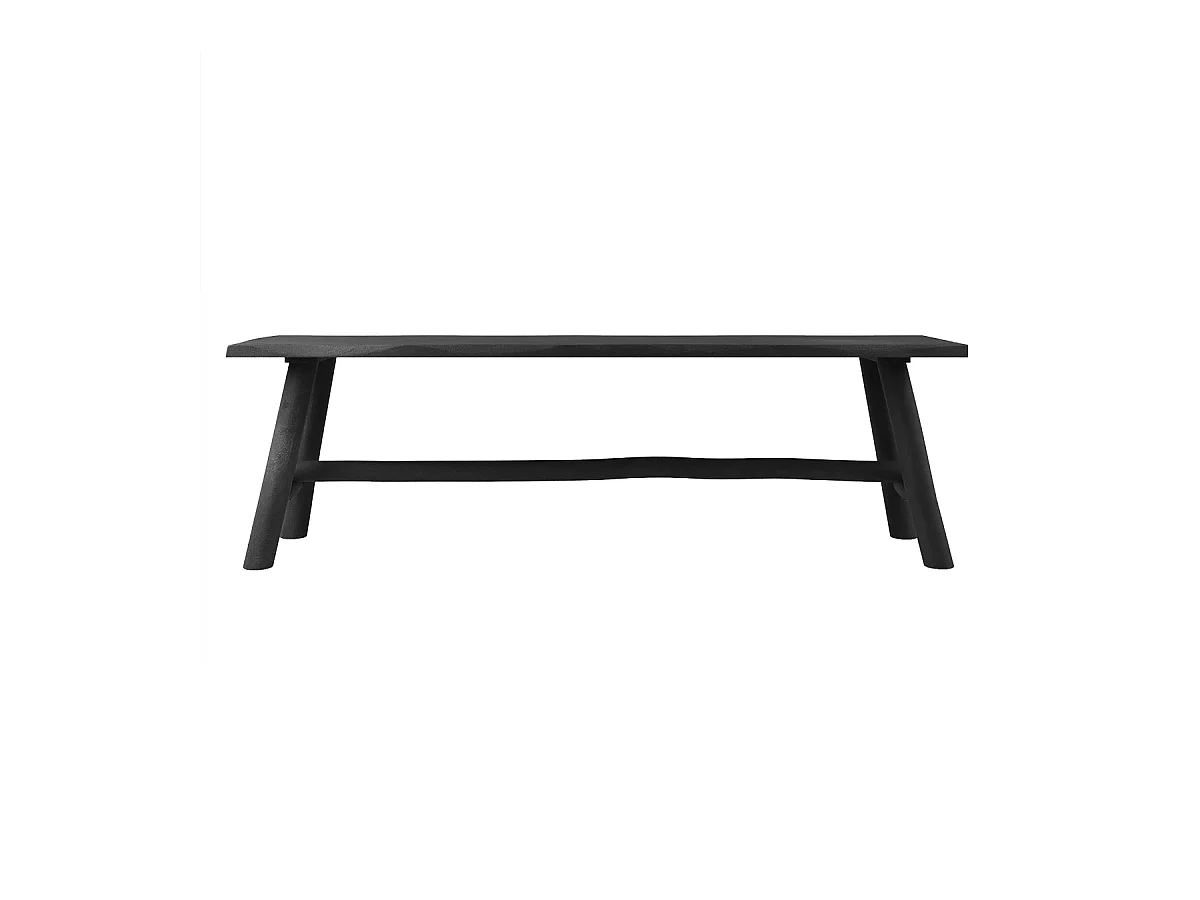 Banc noir en bois de manguier 145 cm - Toxis