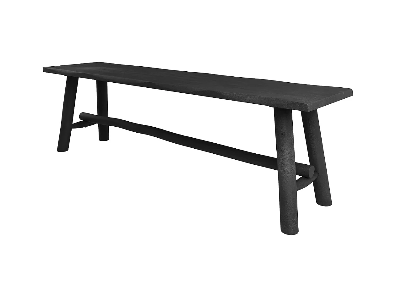 Banc noir en bois de manguier 145 cm - Toxis