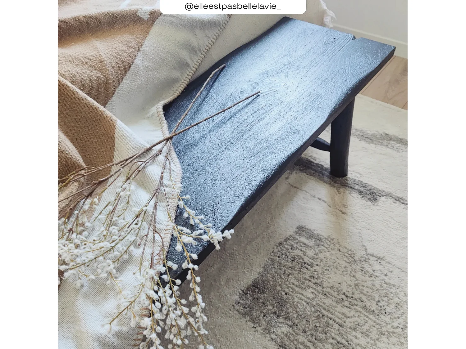 Banco negro de madera de mango 145 cm - Toxis