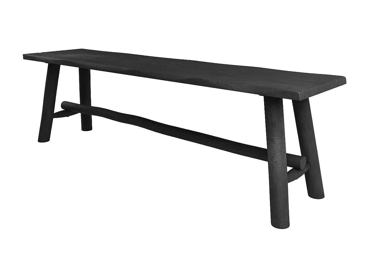 Panchina nera in legno di mango 145 cm - Toxis