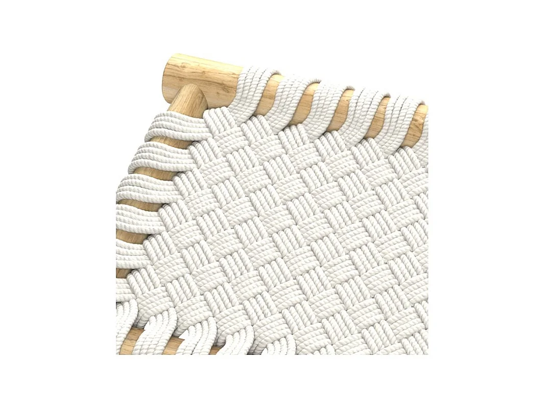 Banco de 2 plazas de 90 cm tejido de macramé y rama de teca - Kira