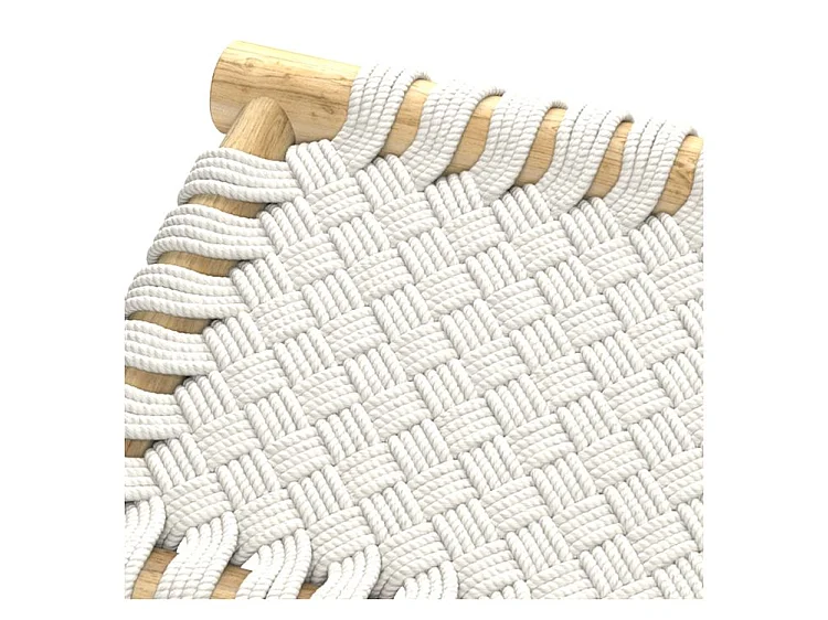 Banc 2 places 90 cm tressé en macramé et branche de teck - Kira