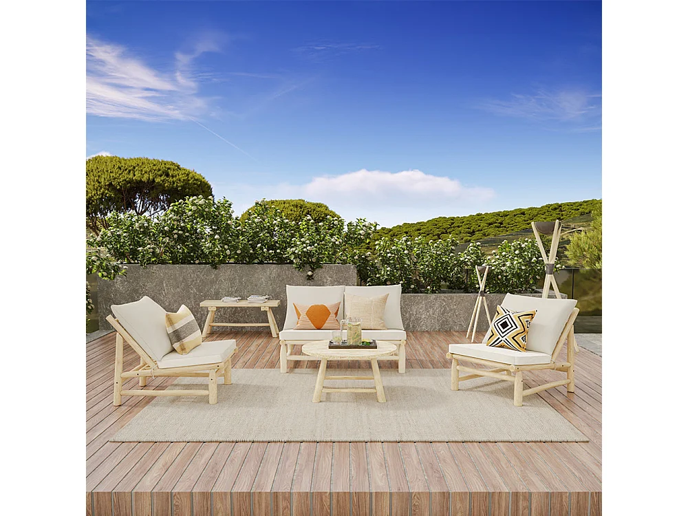 Banc de jardin en branche de teck 2 places - Makam