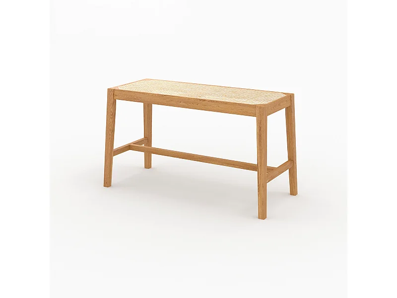 Banc 2 places en bois de chêne massif et cannage - Kappa