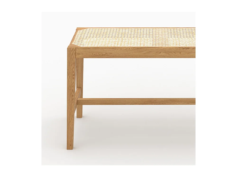 Banco de 2 plazas de roble macizo y caña - Kappa